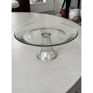 Clear Glass Cake Serving Stand Round 10"